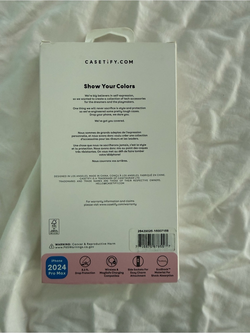 Casetify White & Pink iPhone 2024 Pro Max Case Box - Picture 2 of 2